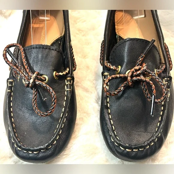 Tommy Hilfiger Randra Leather slip on ballet boat shoe loafer women’s size 6.5M - Picture 6 of 13